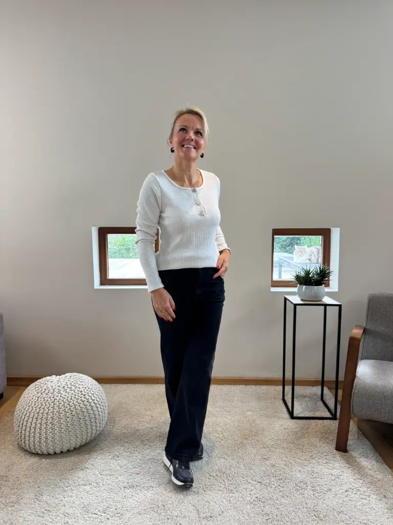 Blouse Caro blanc cassé