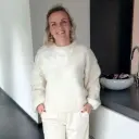 Pull Flore blanc cassé