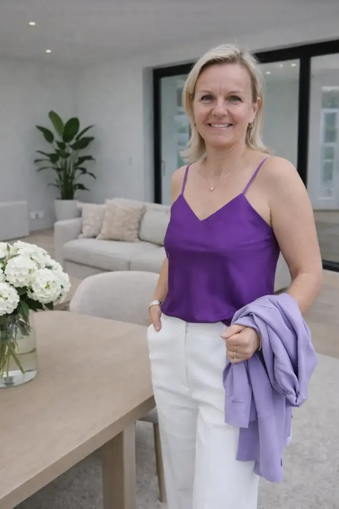 Top Hélène mauve