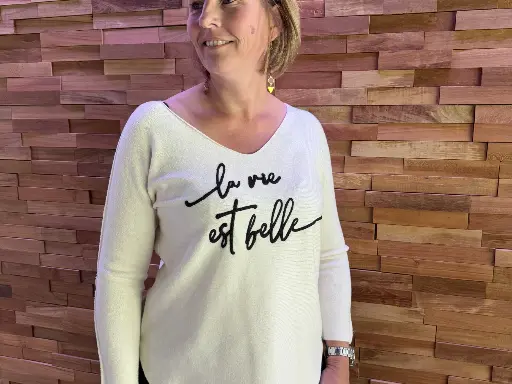 Pull Bella blanc cassé